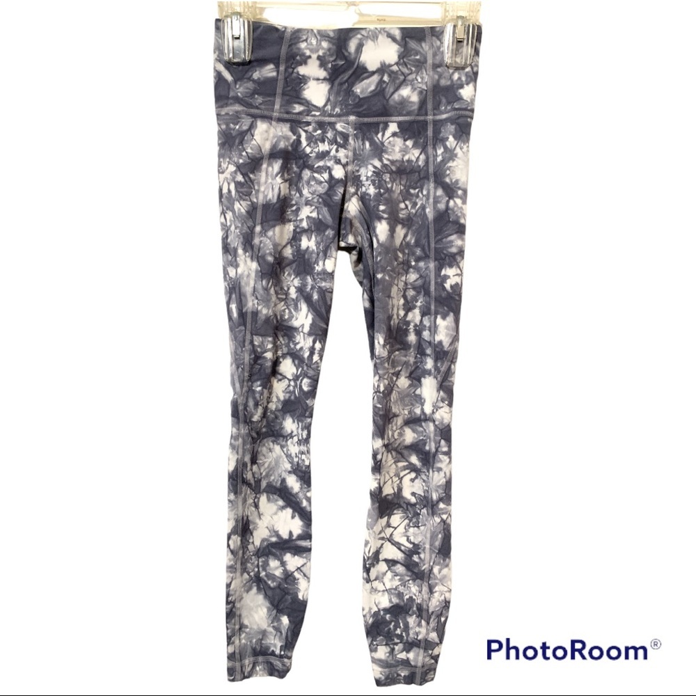ATHLETA XS GREY WHITE LEGGINGS